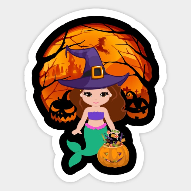 Mermaid Pumpkin Witch Mermaid Pumpkin Witch Sticker TeePublic Mermaid Pumpkin Witch Mermaid Pumpkin Witch Sticker TeePublic